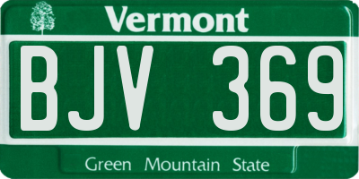 VT license plate BJV369