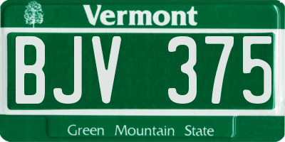 VT license plate BJV375