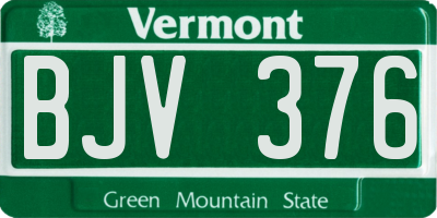 VT license plate BJV376