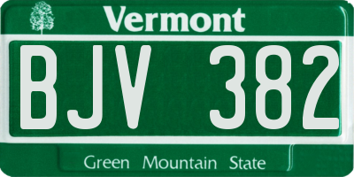 VT license plate BJV382
