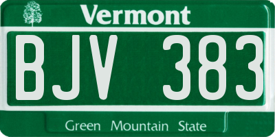 VT license plate BJV383