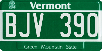VT license plate BJV390