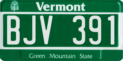 VT license plate BJV391