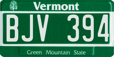 VT license plate BJV394