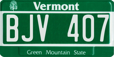 VT license plate BJV407