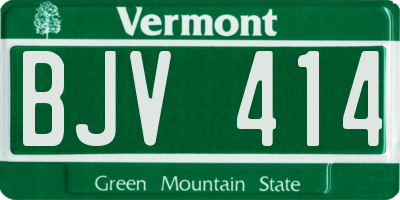VT license plate BJV414