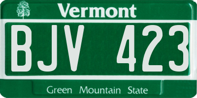 VT license plate BJV423