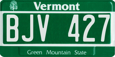 VT license plate BJV427