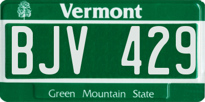 VT license plate BJV429
