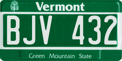 VT license plate BJV432