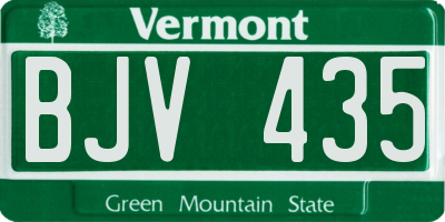 VT license plate BJV435