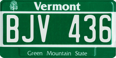VT license plate BJV436