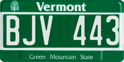 VT license plate BJV443