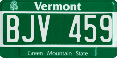 VT license plate BJV459