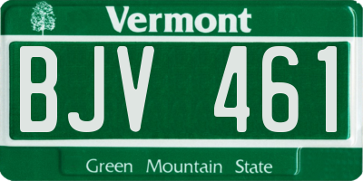 VT license plate BJV461