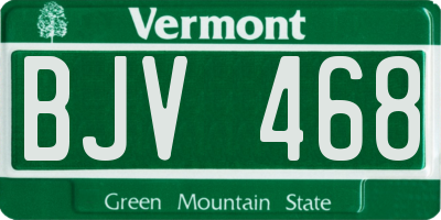 VT license plate BJV468