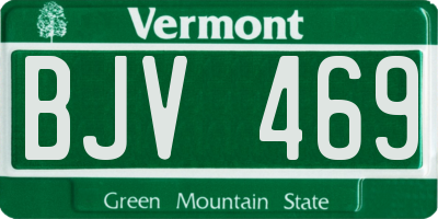 VT license plate BJV469