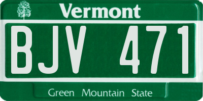 VT license plate BJV471