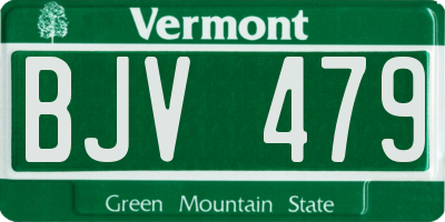 VT license plate BJV479