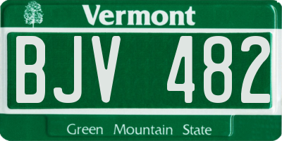 VT license plate BJV482