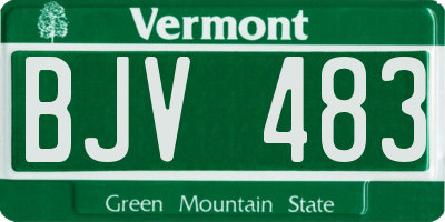 VT license plate BJV483