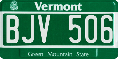 VT license plate BJV506