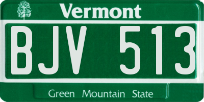 VT license plate BJV513
