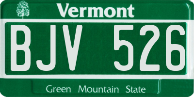 VT license plate BJV526