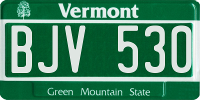VT license plate BJV530