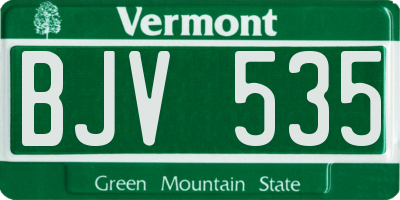 VT license plate BJV535