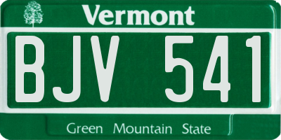 VT license plate BJV541