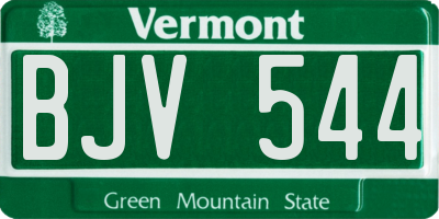 VT license plate BJV544