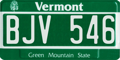 VT license plate BJV546