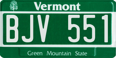 VT license plate BJV551