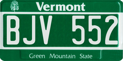 VT license plate BJV552