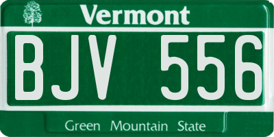 VT license plate BJV556