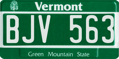 VT license plate BJV563