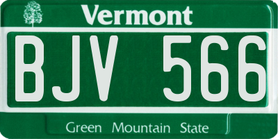 VT license plate BJV566
