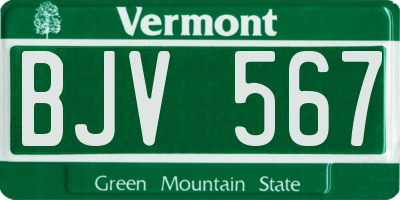VT license plate BJV567