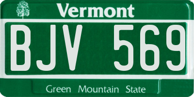 VT license plate BJV569