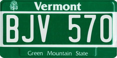 VT license plate BJV570