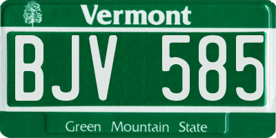 VT license plate BJV585