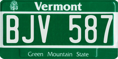 VT license plate BJV587