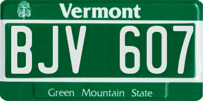 VT license plate BJV607