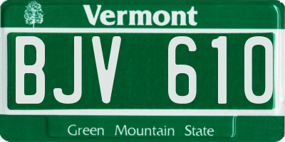 VT license plate BJV610