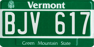 VT license plate BJV617