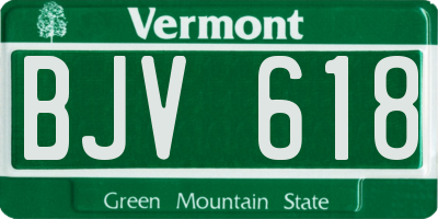 VT license plate BJV618