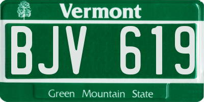 VT license plate BJV619