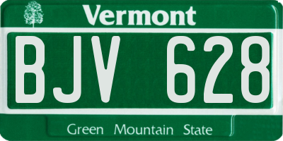 VT license plate BJV628