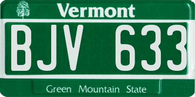 VT license plate BJV633